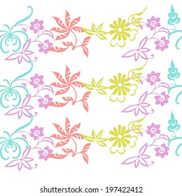 flowers, foliage, vector, graphic, drawing, illustration, pattern, print, background