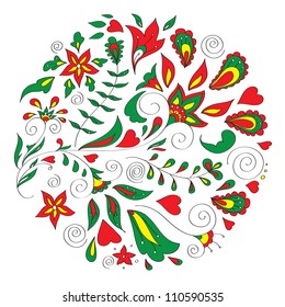 Flowers folk seamless pattern. Can be used for wallpaper, pattern fills, web page background, surface textures, textile.