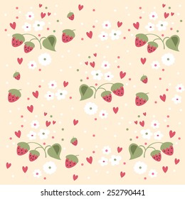 flowers forest strawberry pattern