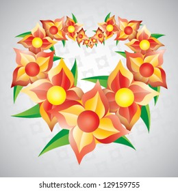 Flowers forming a heart