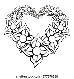 Flowers forming a heart