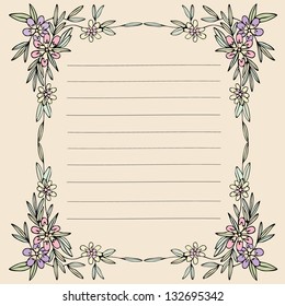 Flowers frame background, Vector illustration