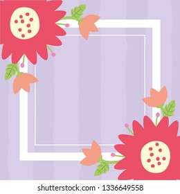 flowers frame decoration banner