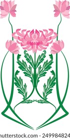 flowers frame design element in pink