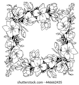 flowers frame; element for decoration 