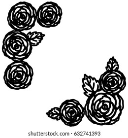 Flowers frame icon. Decoration rustic garden floral nature plant and spring theme. Isolated design. Vector illustration