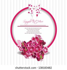 flowers frame, invitation card