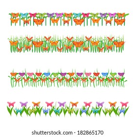 flowers frame isolated on white background