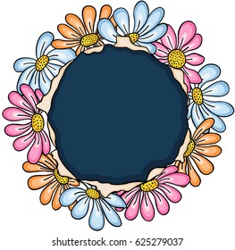 Flowers frame labels card
