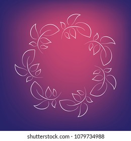 flowers frame on gradient background