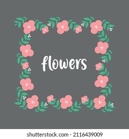 Flowers Frame Pink Vector Pattern