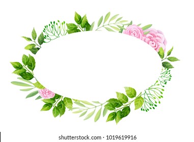 Flowers frame template.  Vector illustration.