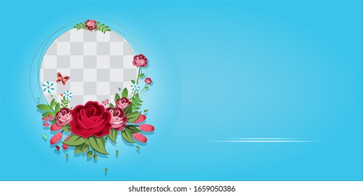 Plantilla de marco de flores. Dibujo vectorial diseños de tarjetas de felicitación 