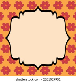 Flowers frame template Vector illustration for posters, flyers banners, greeting cards, flowers background, floral border and frame, 

