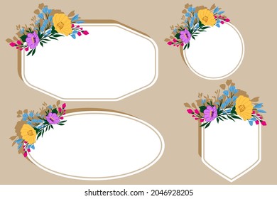 Flowers Frames Set | Vintage Frame  | clipart bundle