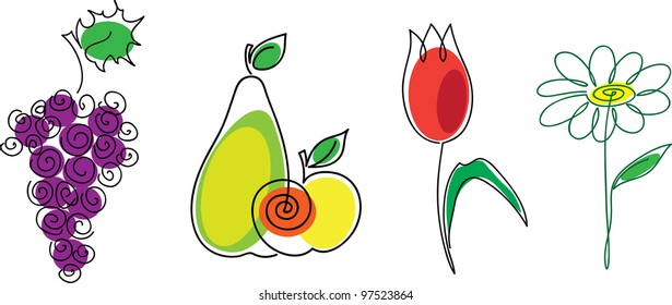 flowers and fruit