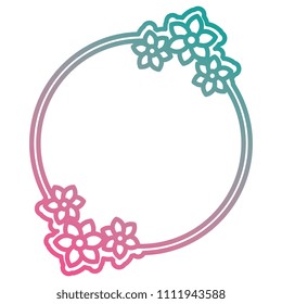 flowers garden decorative circular frame