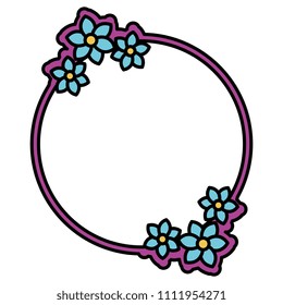 flowers garden decorative circular frame