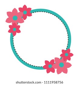 flowers garden decorative circular frame