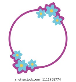 flowers garden decorative circular frame