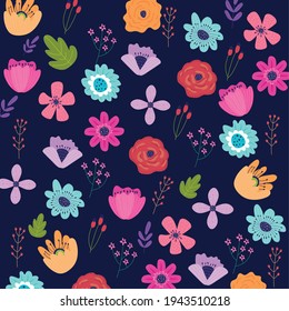 flowers garden pattern set icons