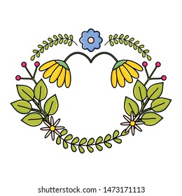 flowers garden plants circular frame