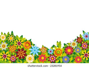 Flowers garden vector illustration / underside