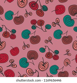 flowers with geometric figures on a pink color