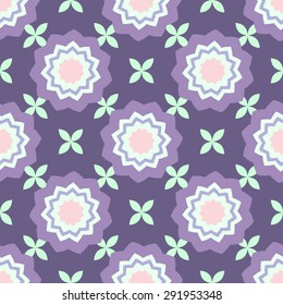 Flowers geometric style seamless pattern