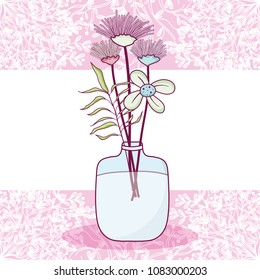 Flowers in glass jar card