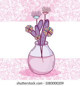 Flowers in glass jar card