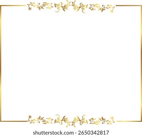 Flowers golden Frame Golden warm gold border frame Vector illustration.
Good for banner, poster, greeting card, party card, invitation, template, advertising, campaign, and social media.