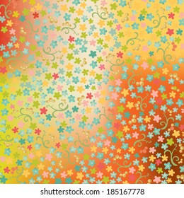 flowers with gradient background