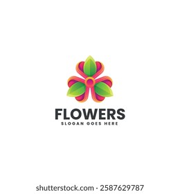 Flowers Gradient Colorful Logo Template