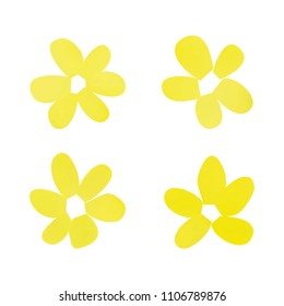 Flowers in gradient mesh, vector illustration. Four isolated abstract colored gradient flowers on white background. Realistic vector illustration for logo, web elements, ornaments, postcards.