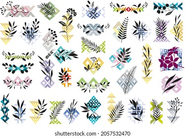 Flowers graphics art and decorative elements