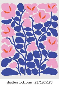 FLOWERS GRAPHICS DESIGN ON WHITE BACKGROUND.