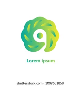 flowers green logo abstract