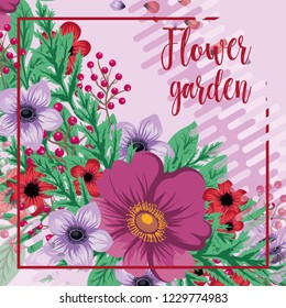 flowers greeting banner