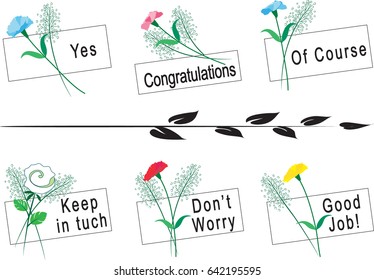 flowers and greeting card