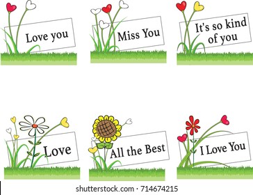 flowers and greeting card border