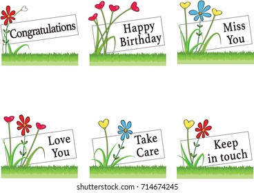 flowers and greeting card border