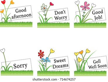 flowers and greeting card border
