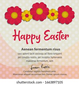 Flowers greeting card, easter on congratulations, flowers background vector