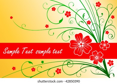 Flowers Greeting Card with text space. Raster also available.