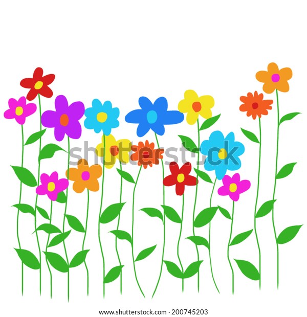 Flowers Growing Stock Vector (Royalty Free) 200745203