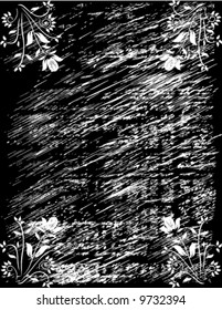 Flowers and grunge background