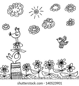 flowers hand with bird flowers animal bird plant vegetation summer nature flower nails hand vine spring scene human earth fun cloud leaf animals sun pets clouds scenery silhouette art fingers flourish