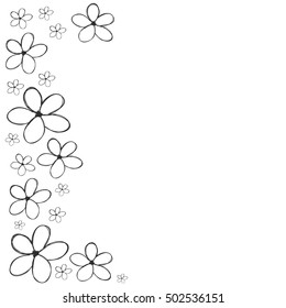 flowers hand drawn cute background for card or greeting card vector