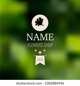 Flowers Hand Drawn Design Element in Vintage Style for Logotype, Label, Badge and other design. Flower shop retro vector illustration.